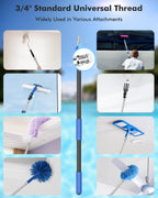 Pool Pole Telescopic 20FT Heavy Duty Upgraded Aluminum, 20 Ft Extension/Extendable Telescoping Tool for Above Ground/Inground Swimming Cleaning Supplies Accessories, Leaf Skimmer/Brush/Net/Vacuum/Mesh