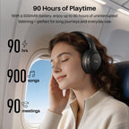TOZO HT3 Hybrid Noise Cancelling Wireless Headphones, 90H Over Ear Headset