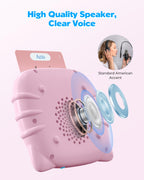 Bilingual Pink Spanish and English Talking Flash Cards, Pocket Speech Therapy Tools with 512 Words, Montessori Language Learning and Autism Aids, Children's Sensory Learning Kits, Birthday Present