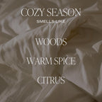 Sweet Water Decor Cozy Season Fall & Winter Candle, 9oz Amber Jar Black Lid