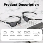 Missfive Premium Bifocal Reading Sunglasses Men Lightweight Wrap Around Design Sun Readers, UV Protection, Sports/Outdoor/Driving, 2.5x