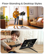 K KASONIC Music Stand, 2 in 1 Folding Sheet Music & Book Stand With Bag