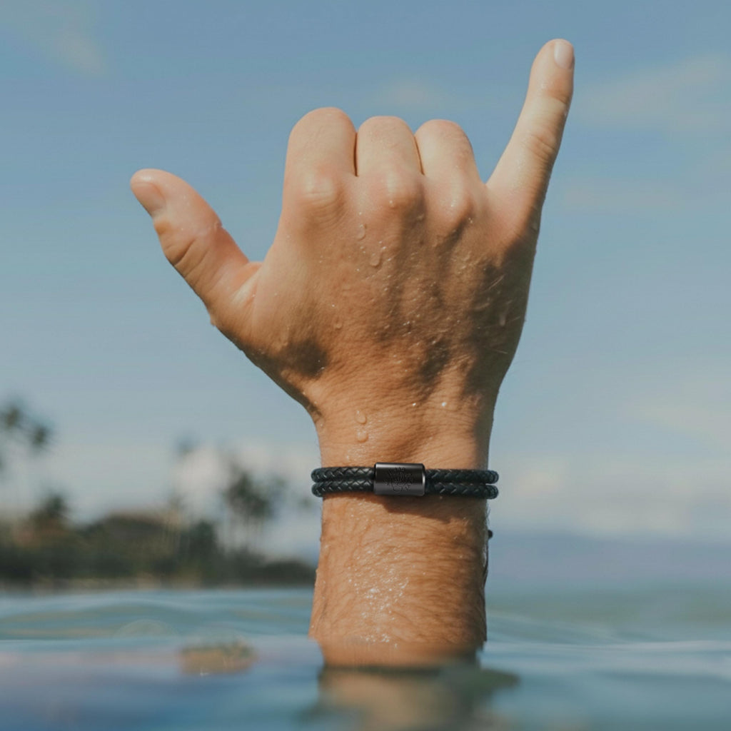 Rowdy Parrot FlexTech Adjustable Silicone Rope Bracelet: Waterproof, Sweatproof, Sunproof, Minimalist Surf, Golf Jewelry for Men - One Size Fits All