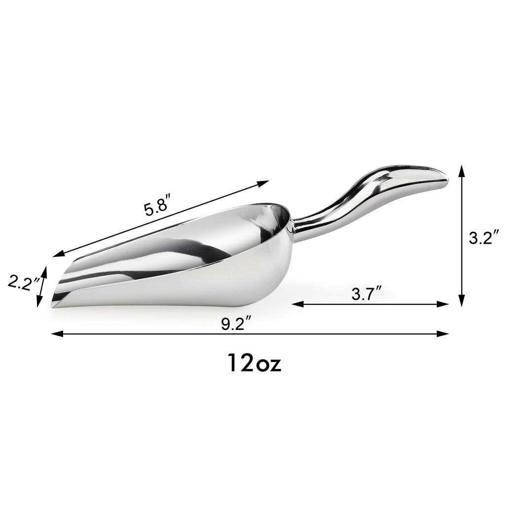 New Star Foodservice Restaurant Grade Stainless Steel Bar Ice Flour Utility Scoop, 12-Ounce