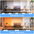 WILLED 5W Dimmable Mirror Lights,3 Colors Adjustable Makeup Light with 120 LED,2500mAh Rechargeable Under Cabinet Led,Stick on Touch Light,Magnetic Wall Light for Cabinet,Kitchen,Closet,Bedside,Desk