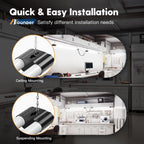 BBOUNDER 10 Pack Linkable LED Utility Shop Light, 4400 LM, 6500K Cool Daylight, 4 FT Integrated Fixture for Garage, 40W Equivalent 250W, Surface + Suspension Mount, Black