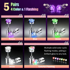 LED Light Up Earrings, LED Studs Earrings Party Flashing Blinking Stainless Steel Earring - 5 Pairs Glow Stud Earrings Halloween Christmas Gifts for Women Men Girlfriend Boyfriend, Mixed Color