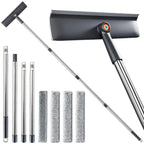 Purexa 3-in-1 Window Squeegee for Home - 60" Window Cleaning Kit with 3 Microfiber Cloths & Screen Brush, All-in-1 Cleaner Tool for Outdoor Windows, Glass Door & Screens, Lightweight & Easy Storage