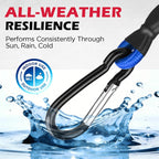 5-Piece 24 Inch Bungee Cords with Carabiner Hooks, Heavy Duty Rubber Elastic Tie Down Straps, Bungee Cord with Carabiner Clips for Cargo, Truck Bed, Camping, Motorcycle and Outdoor Use (Blue)