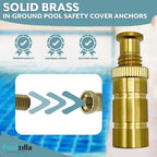 Poolzilla Pool Safety Cover Brass Anchors for Concrete and Pavers - 5 Pack - Universal Fit