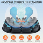Upgrade Airplane Seat Cushion with No External Air Pump, Inflatable Seat Cushion for Long Flights, Portable Wheelchair Cushions, Adjustable Air Cushion with Non-Skid Bottom Relief Discomfort in Coccyx