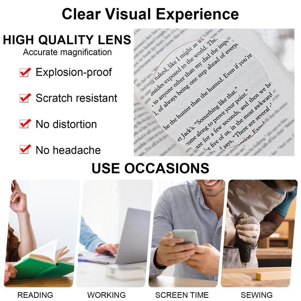 OCCI CHIARI Oversized Reading Glasses for Men 1.5 Thick Square Big Head Readers 1.0 1.25 1.50 1.75 2.0 2.25 2.50 2.75 3.0 3.5（Black,1.50）