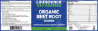 LifeSource Vitamins Beet Root Powder - Organic 10 oz - 57 Servings - US California Beets - Non-GMO