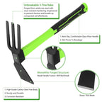 NAUKII 2pcs Garden Tools Comfortable Handle Hoes for Garden Work Carbon Steel Outdoor Tools