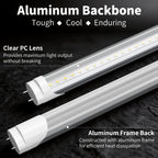 SUSLUM 10-Pack F32T8 LED Bulbs 4 Foot Type A+B Hybrid 24W 3200LM 5000K Daylight Aluminum and Shatterproof PC F40T12 Fluorescent Light Bulb Replacement, Single or Double Ended Powered