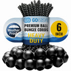 GOEASY0312 Ball Bungee Cords 6 Inch - 50 PCS Bungee Balls with Elastic String for Canopy, Tarp, Straps, Tent, Poles & Wires, for Outdoor & Indoor Activities