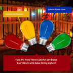 Meconard 24 Pack S14 LED Outdoor String Light Replacement Bulbs, Multicolor