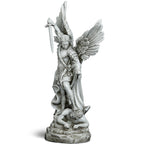 DevotedWalls 20.5" Large Saint Michael Statue Outdoor,Michael the Archangel Slaying Satan,Large Garden Religious Sculpture,San Miguel Arcangel Defender for Porch,Patio or Church Entryway