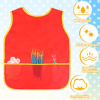 Juinipe 12 Pcs Art Smock for Kids Waterproof Painting Aprons Sleeveless Children with Pockets Age 3 to 8 Paint Craft Activity?Multicolor?