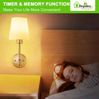 Depuley Battery Operated Wall Sconce: Set of 2 Wireless Wall Lights with 10000mAh Dimmable Bulbs and Remote for Bedroom - Rechargeable 15 Colors Gold Wall Lamp for Living Room Hallway