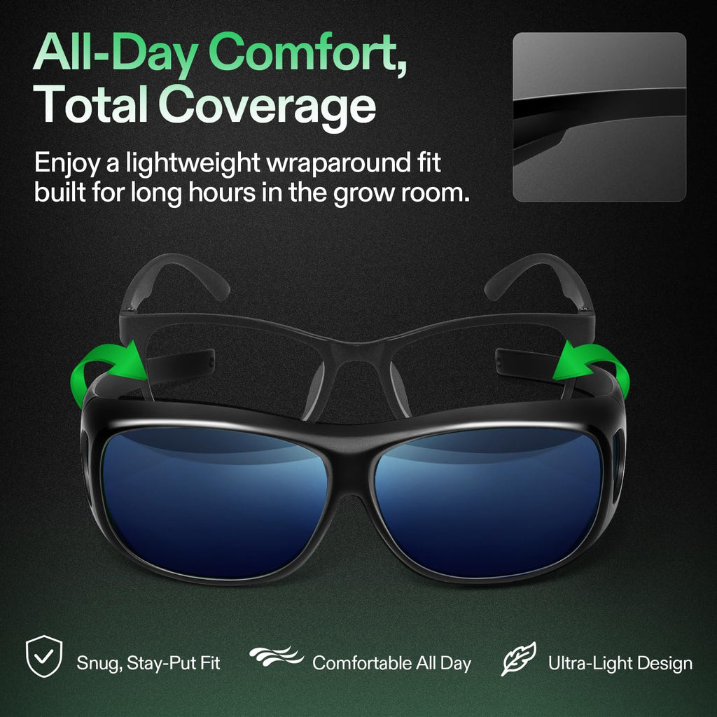 VIVOSUN Grow Room Glasses, Indoor Hydroponics LED Grow Light Glasse, Anti-UV Glasses for Visual Eye Protection, 1pcs