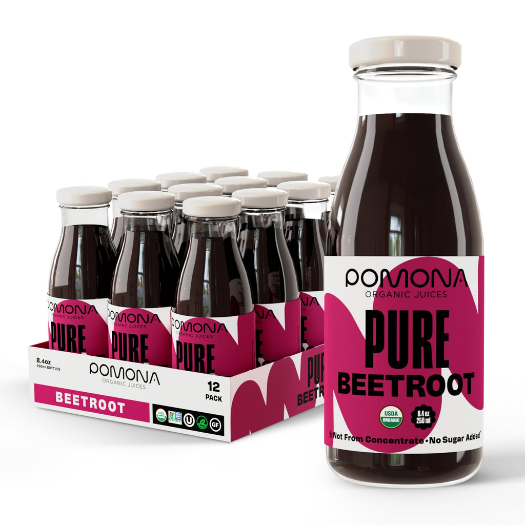 Pomona Organic Pure Beet Juice,8.4 Ounce (Pack of 12) Not from Concentrate GMO Free Kosher 12 Pack