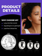 Richsteel 3 Pairs Mens Hoop Earrings Sets, Hypoallergenic Stainless Steel