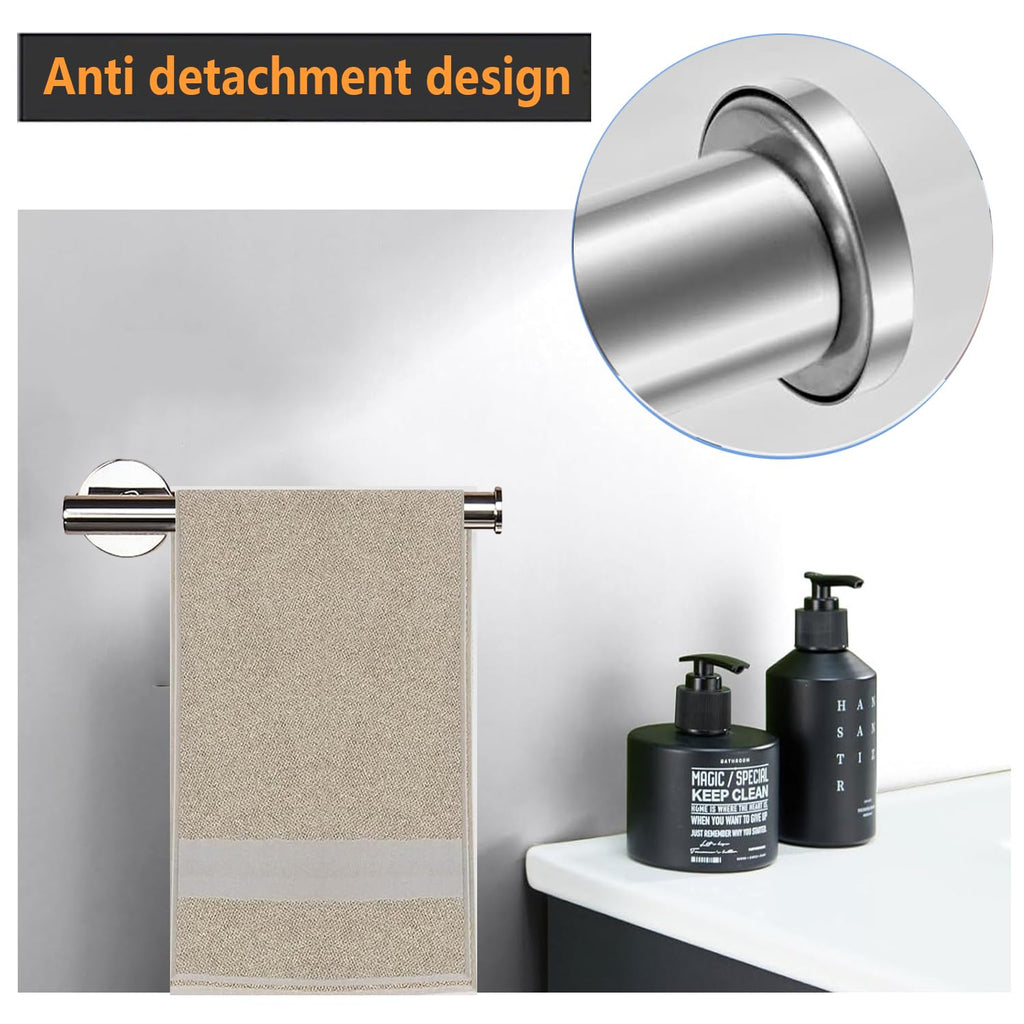 Sotuai 2-Piece Hand Towel Holder - 9" Modern Design Towel Ring, Thicken SUS 304 Stainless Steel Towel Holder for Bathroom Wall, Contemporary Hand Towel Rack - Chrome