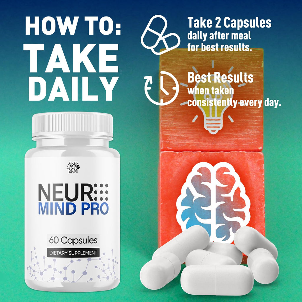 (2 Pack) Neuro Mind Pro Capsules, Official NeuroMind Pro Brain Health Pills with All Natural Ingredients, Brain Health and Wellness Supplement with Premium Vitamins for Women and Men (120 Capsules)
