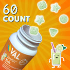 VAL Magnesium for Kids | High-Absorption Magnesium for Calm, Relaxation & Focus | Mg Glycinate, Citrate & Taurate | with Vitamin B6, D & C | Sugar-Free, Non-GMO | Lemonade | 60 Chewable Tablets