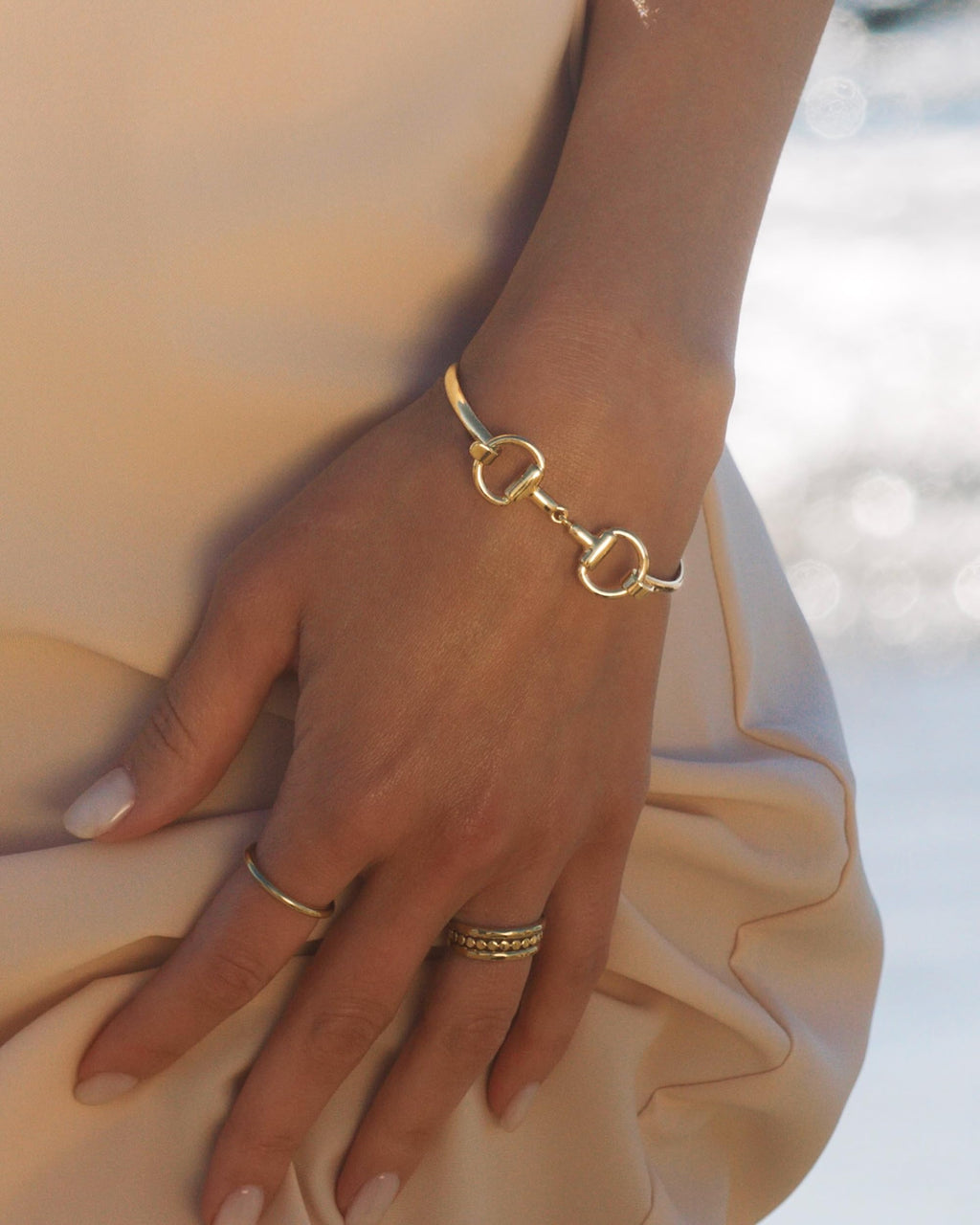 James Michelle Horse Bit Bracelet for Women – 3-Year Color Guarantee – Waterproof, Non-Tarnish, Hypoallergenic, Gold PVD Coated – Great for Beach, Wedding, Gifts