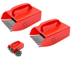 2 Pack Berry Pickers and Rakes with Metallic Comb and Ergonomic Handle