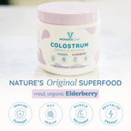 WONDERCOW Colostrum Supplement Powder for Gut Health, Immune Support & Wellness | Natural IgG Pure Whole Bovine Colostrum Superfood, Elderberry, 60 Servings
