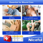 Silicone Foam Dressing 4"x4"(10 PCS), Waterproof Silicone Large Bandages for Wound with Border Adhesive, High Absorbency Bed Sore Bandages Wound Care Dressing (2.5"X2.5" Pad)