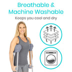 Vive Sheepskin Crutch Pads & Hand Grips - Comfortable, Breathable, Machine Washable Padding for Adults - Premium Accessory Covers for Crutches, Armpits - Latex-Free & Non-Toxic