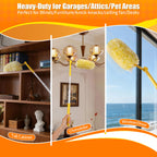 Swilsweep 30 Count 360° Heavy Duty Duster Refills, Compatible with Swiffer Duster, Includes 1 Short Handle & 1 3 ft Extendable Handle, 4X Microfiber Cleaning Dusters, Disposable Unscented