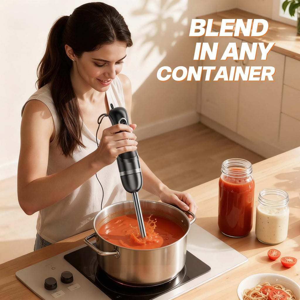 Turelar Immersion Blender Corded 400W, 2 Speed, Emulsifier, Blend, BPA-Free