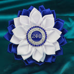 Rhinestone Z Brooch Pin for Women Greek Sorority Gift 1920 Z Gift Sisterhood Paraphernalia Jewelry for Finer Women (Satin 5.5" Flower Sorority Pin)