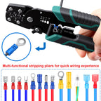 smseace 210PCS Wire Butt connectors with Crimping Tool 22-10AWG Butt Splice Connectors Insulated Electrical Straight Wire Terminal