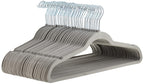 Amazon Basics Slim Velvet Non-Slip Space Saving Suit Clothes Hangers, Closet Organizer, Gray/Silver, 50-Pack