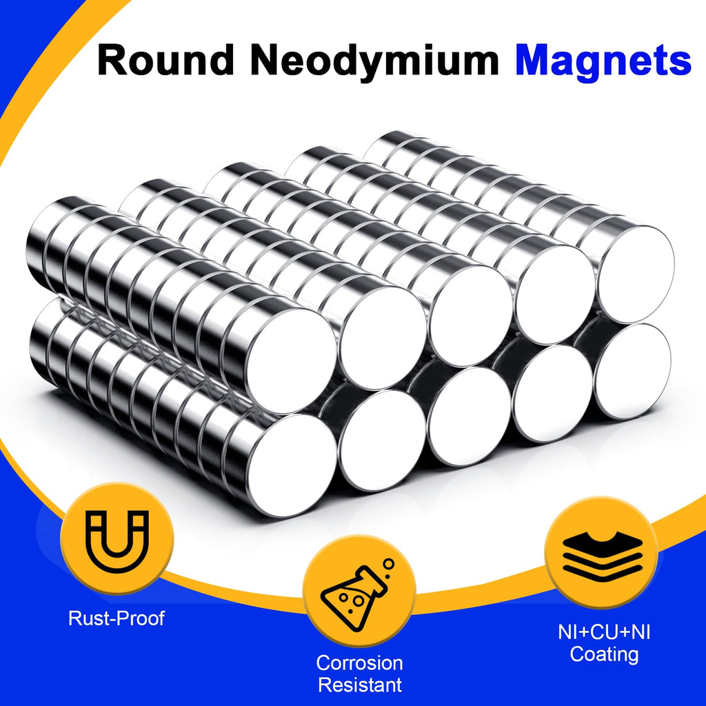 SRENMSMT Heavy Duty Magnets, 15x3mm Neodymium Magnets for Crafts, 80 Pack