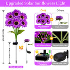 ANGMLN Solar Garden Lights 6 Pack 36 Solar Sunflower Lights, Waterproof Solar Purple Flower Light for Outdoor Decoration, Decorative Stakes for Yard,Landscape,Patio,Gifts for Women