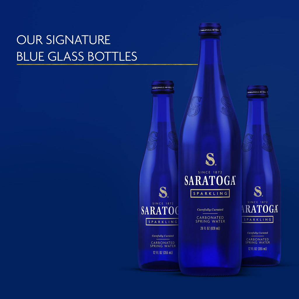 Saratoga Sparkling Spring Water - 28 oz. (Carbonated, Pack of 12 bottles)