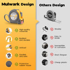 MulWark 2 Pack Metric Tape Measure, Easy Read Measuring Tape Retractable with Fractions 1/8, Both-Side Metal Blade, Magnetic Hook & Shockproof Case for Construction, Carpenter, Architect, Woodworking