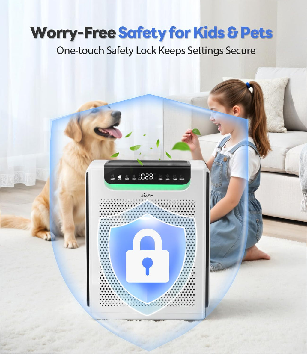 Air Purifiers for Home Large Room, Up to 2600Ft² with HEPA Washable Filters