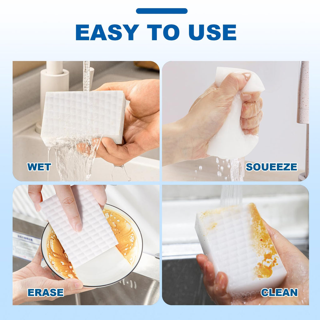Dr.Wow 50 Ct Thick Melamine Sponges 1.18in - Sink, Bathtub & Tile Cleaner(Ultra-Durable)