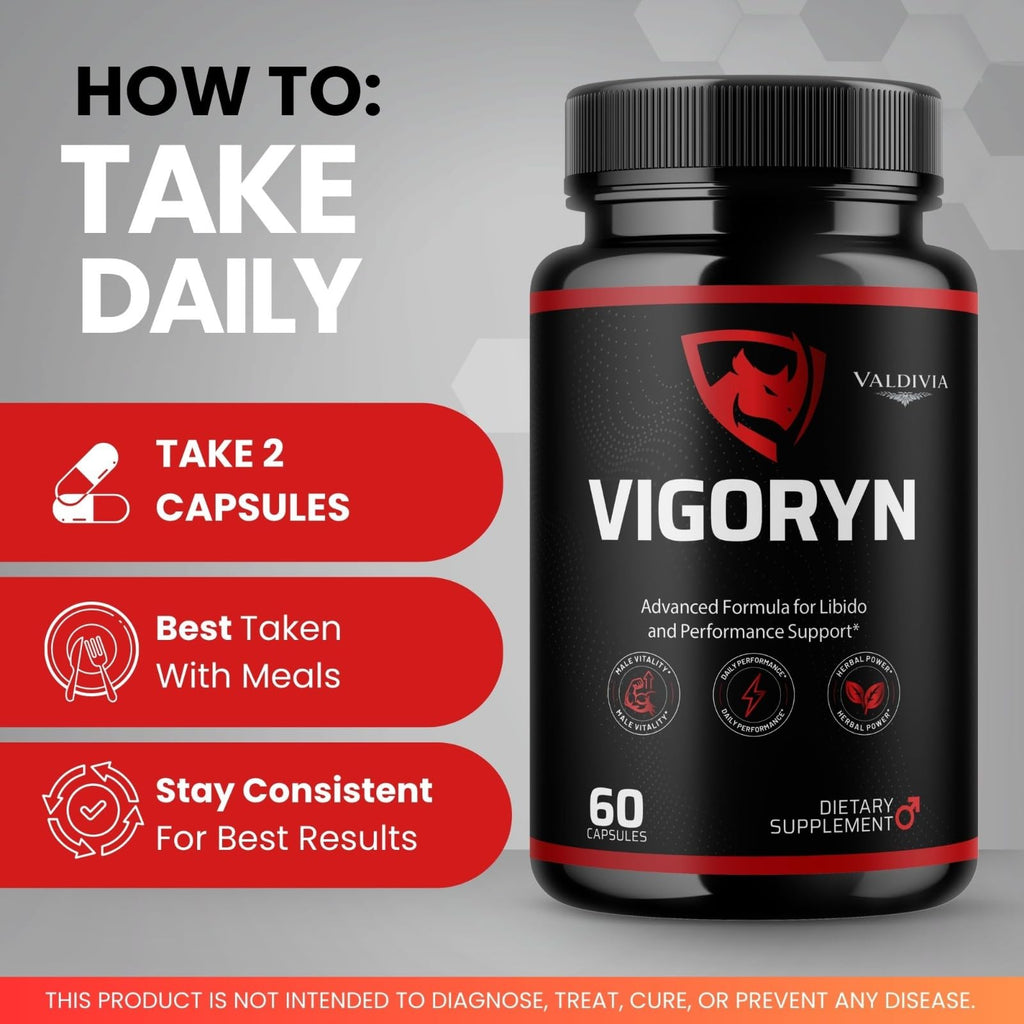 Valdivia (5 Pack) Vigoryn Capsules - Official Vigoryn Supplement, Premium Formula, Natural Vitamins for Health & Wellness - 300 Capsules for 5 Months
