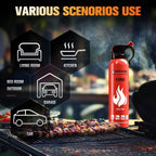 Upgraded 8-IN-1 Fire Extinguisher for Home Vehicle Car Kitchen Boat, Small Fire Extinguishers Spray with Mount for Class A B C K Fire, Portable Non-Toxic Prevent Re-Ignition Easy Clean (3 Pack)
