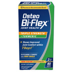 Osteo Bi-Flex Glucosamine Triple Strength Plus Turmeric Supplement with Curcumin for Joint Support and Range of Motion, 40 Day Supply, 80 Coated Tablets, Joint Health Nutritional Supplements