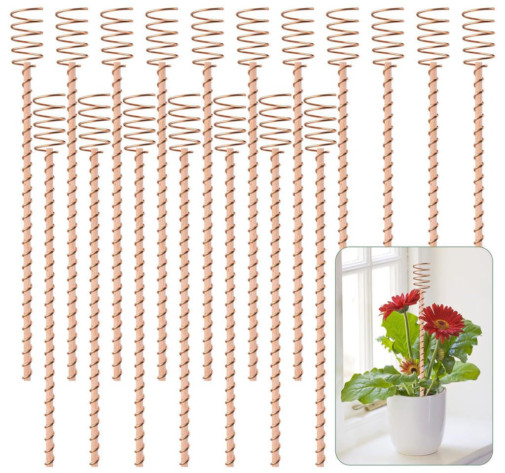 18 Pack 17" Electroculture Plant Stakes, Long Copper Garden Stakes, Electroculture Copper Coil Antennas for Growing Garden, High-Yield, Eco-Friendly